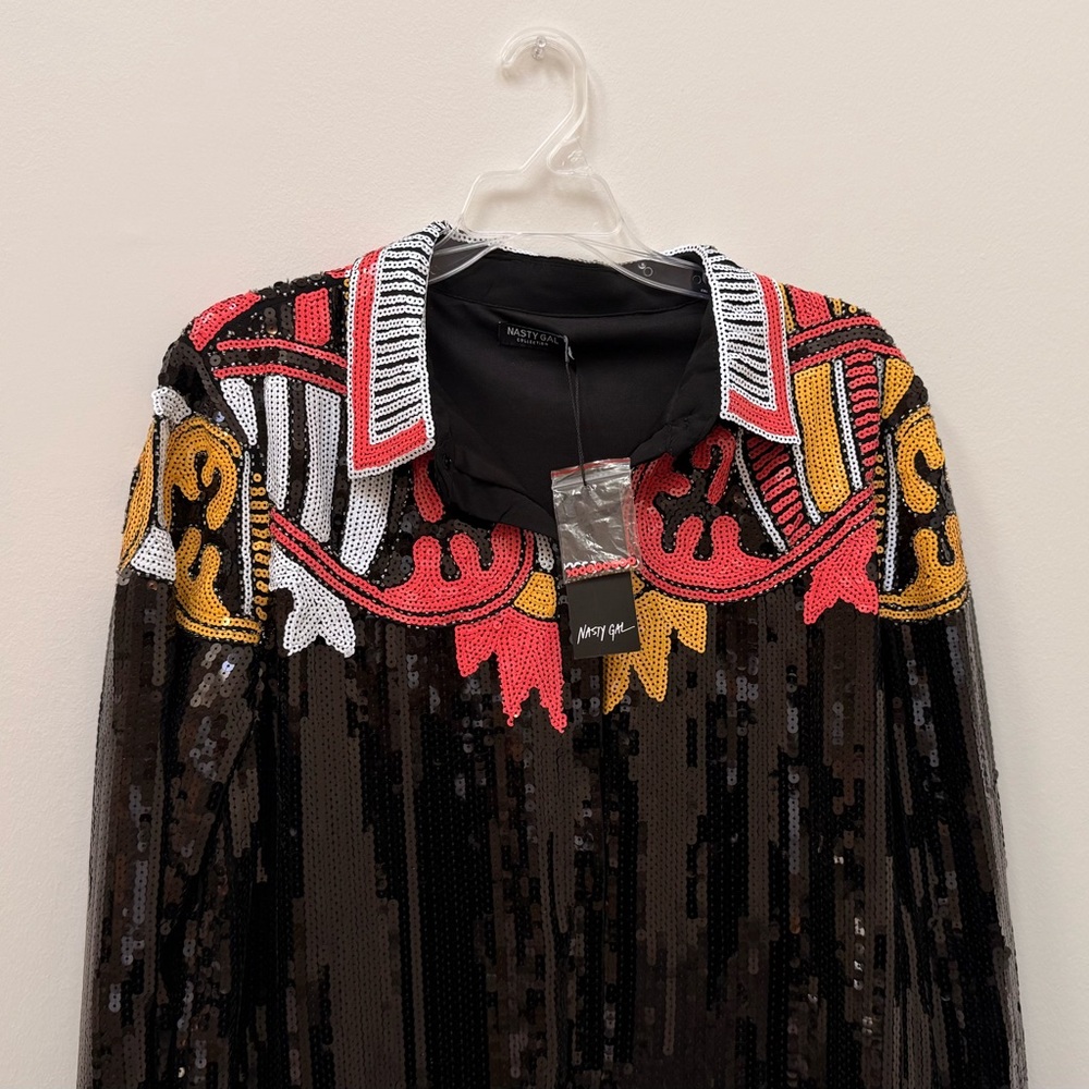 Nasty Gal Multicolor Sequin Patterned Blouse - Picture 6 of 9